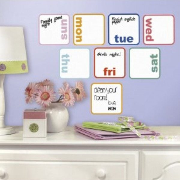 Days of the Week Planner Dry-erase Wall Stickers