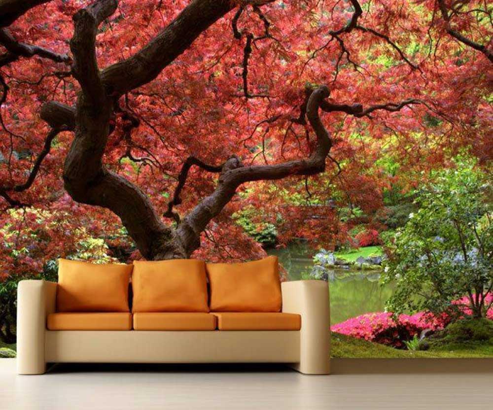Red Tree Wallpaper TMS115 Red Tree Wallpaper TMS115